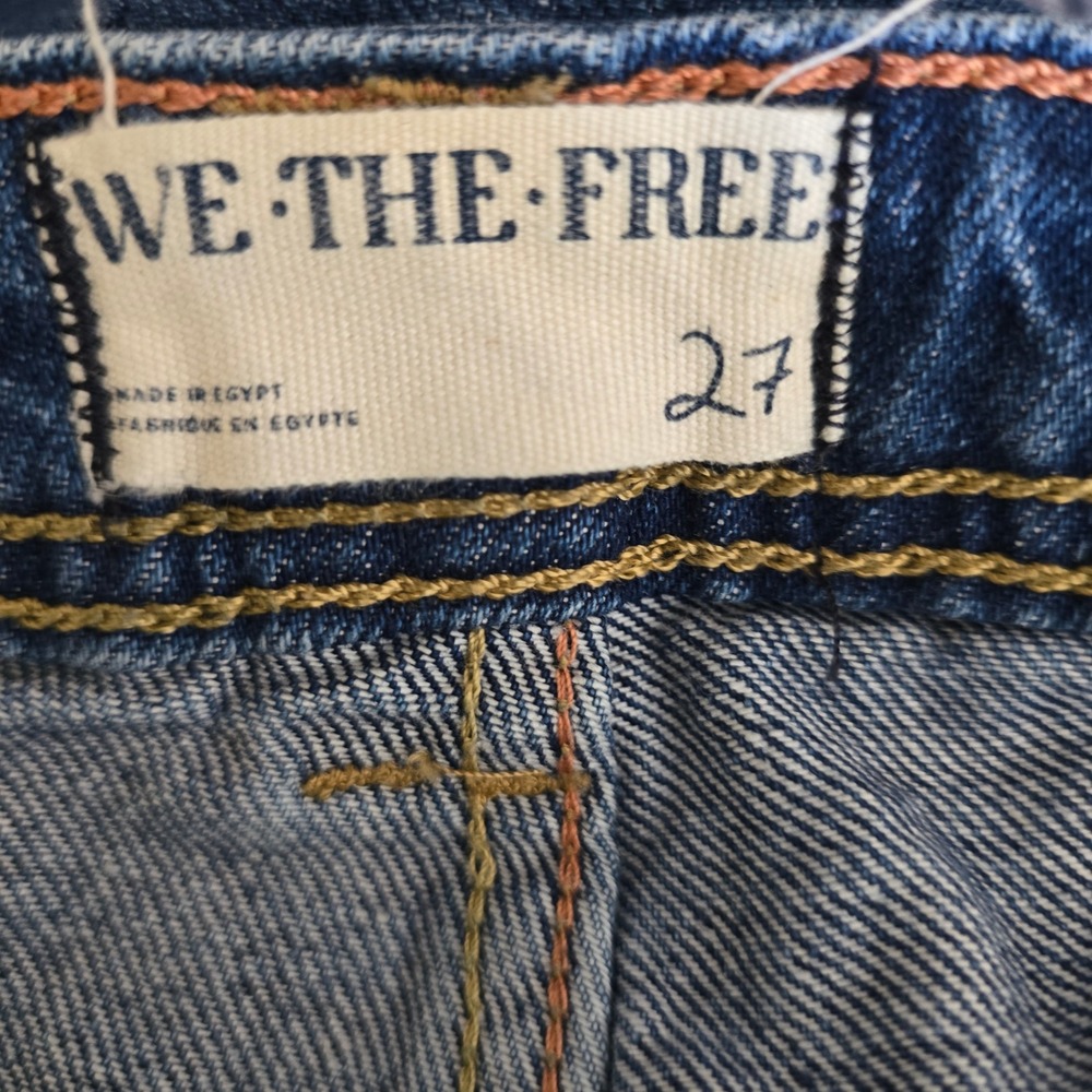 We The Free Free People Ava High Rise Boot Cut Raw Hem Jeans Dark Wash 27 - Picture 3 of 6